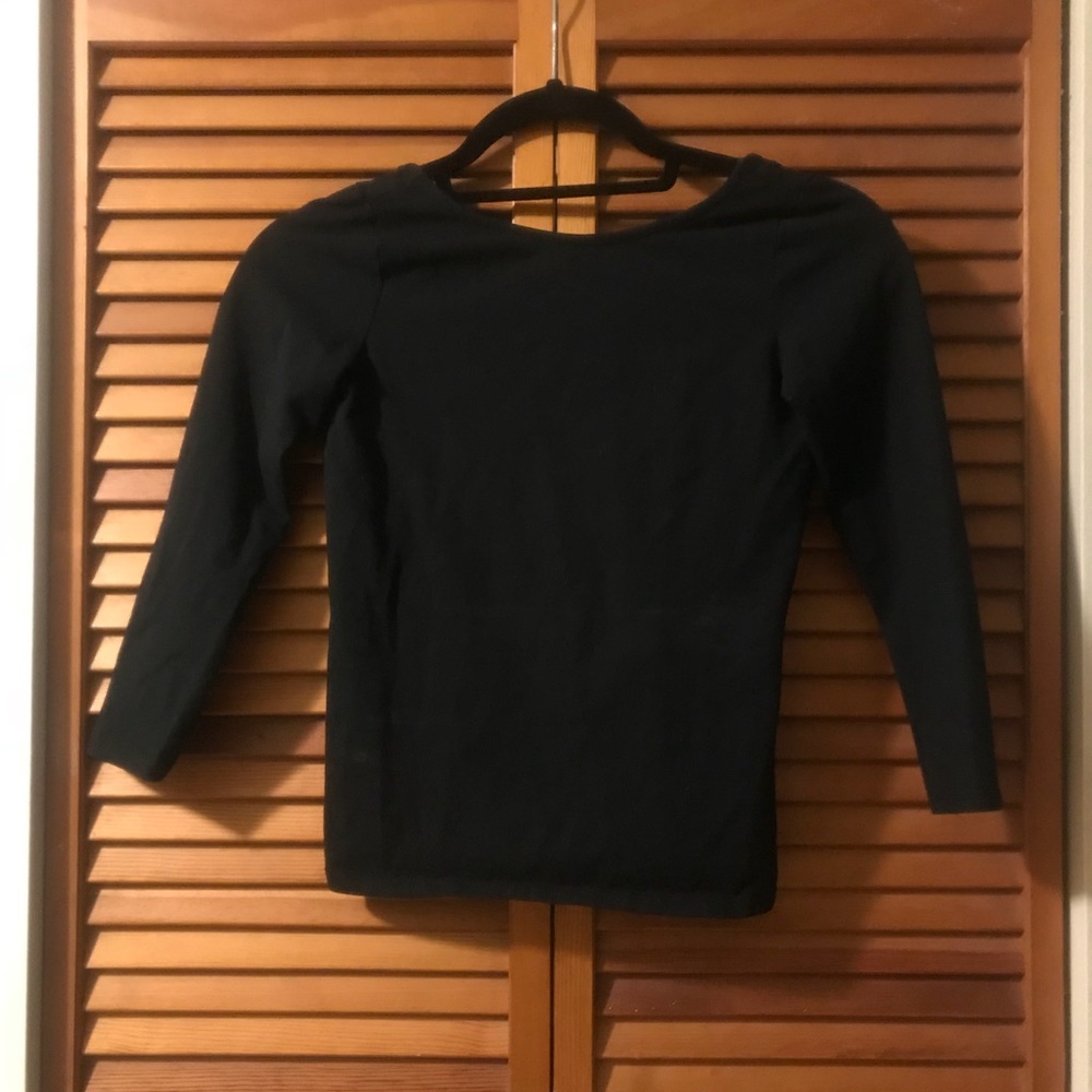 Zara scoop back black t shirt, size S
